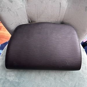 Louis Vuitton Black epi make up toiletry bag
